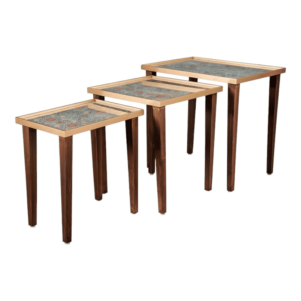 Khimkhwab Solid Wood Nested End Table - Set of 3