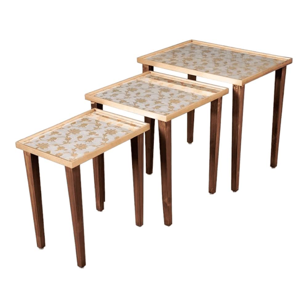 Majestic White Solid Wood Nested End Table - Set of 3