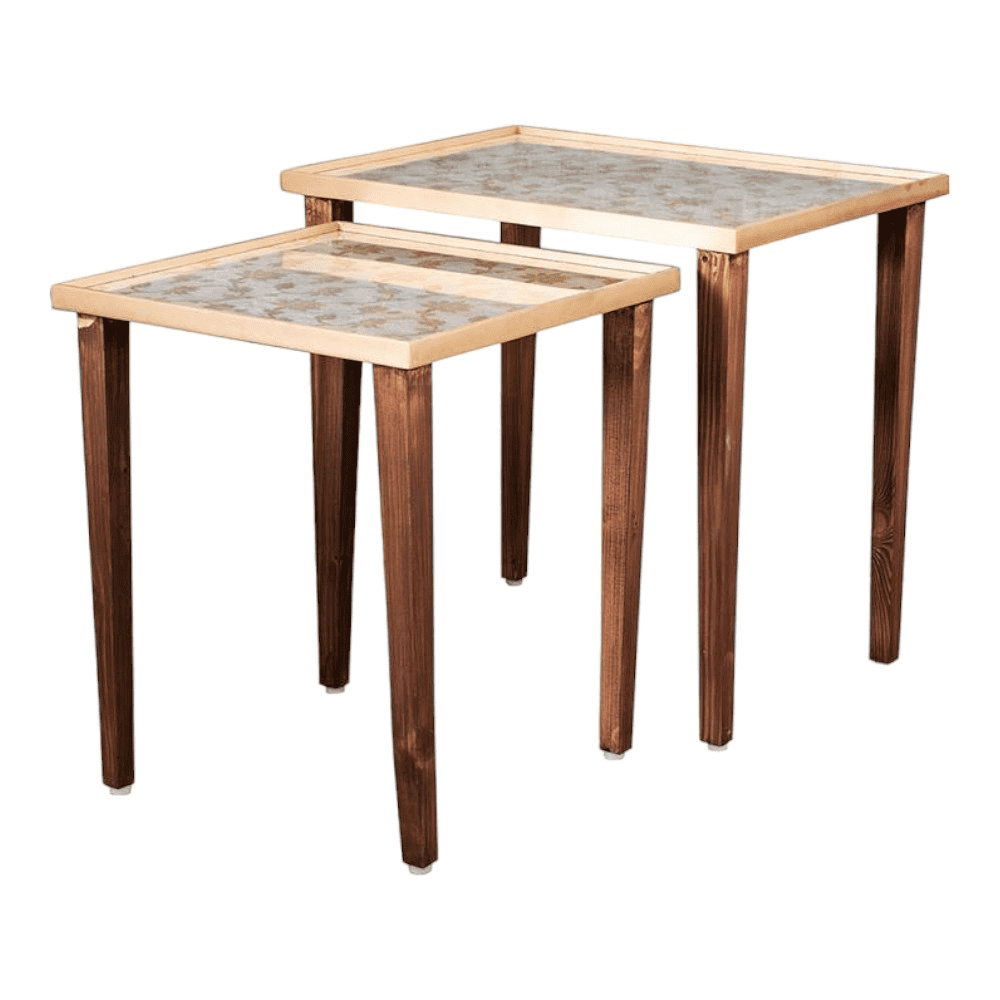 Majestic White Solid Wood Nested End Table - Set of 2