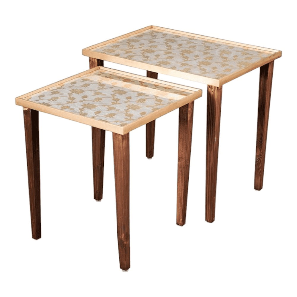Majestic White Solid Wood Nested End Table - Set of 2