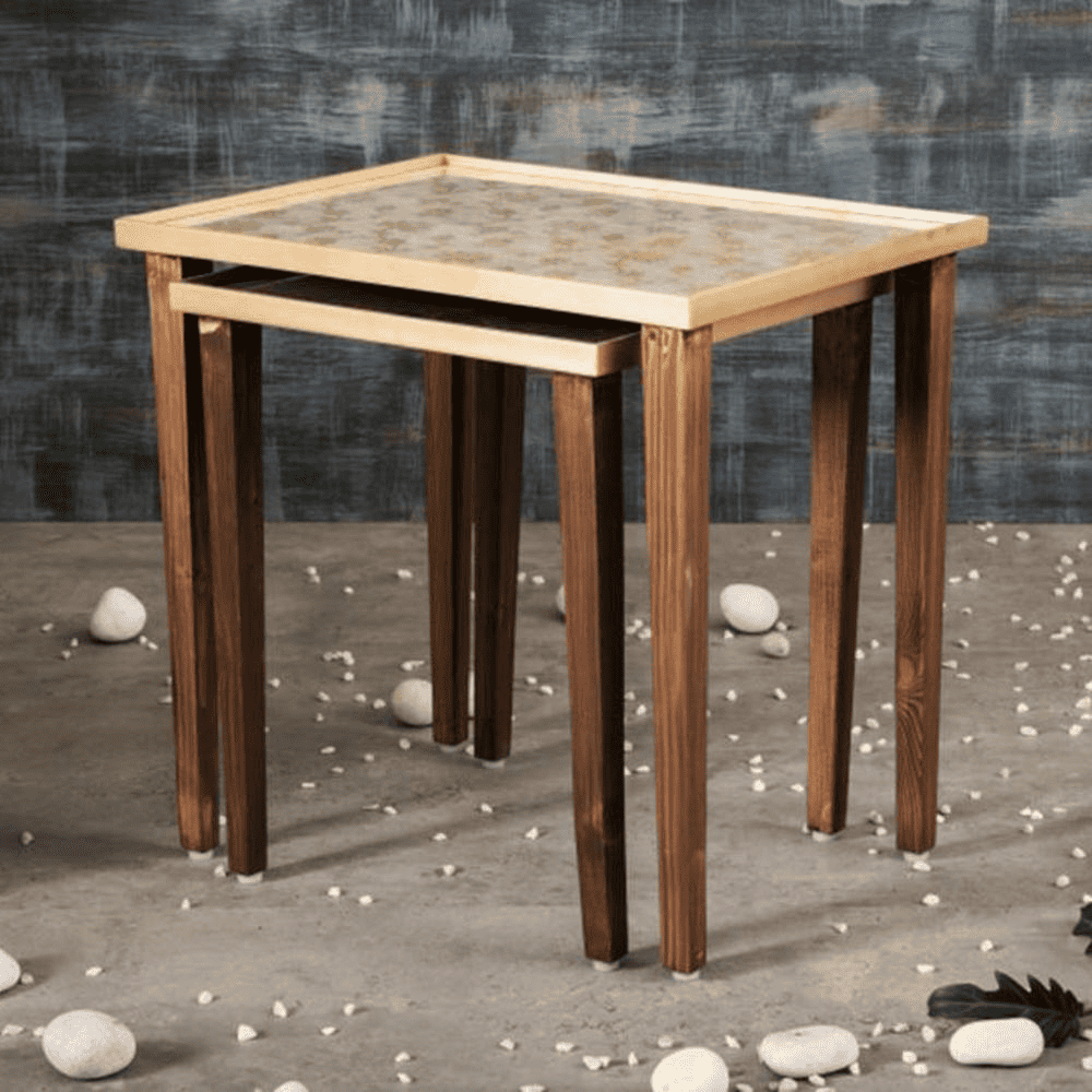 Majestic White Solid Wood Nested End Table - Set of 2