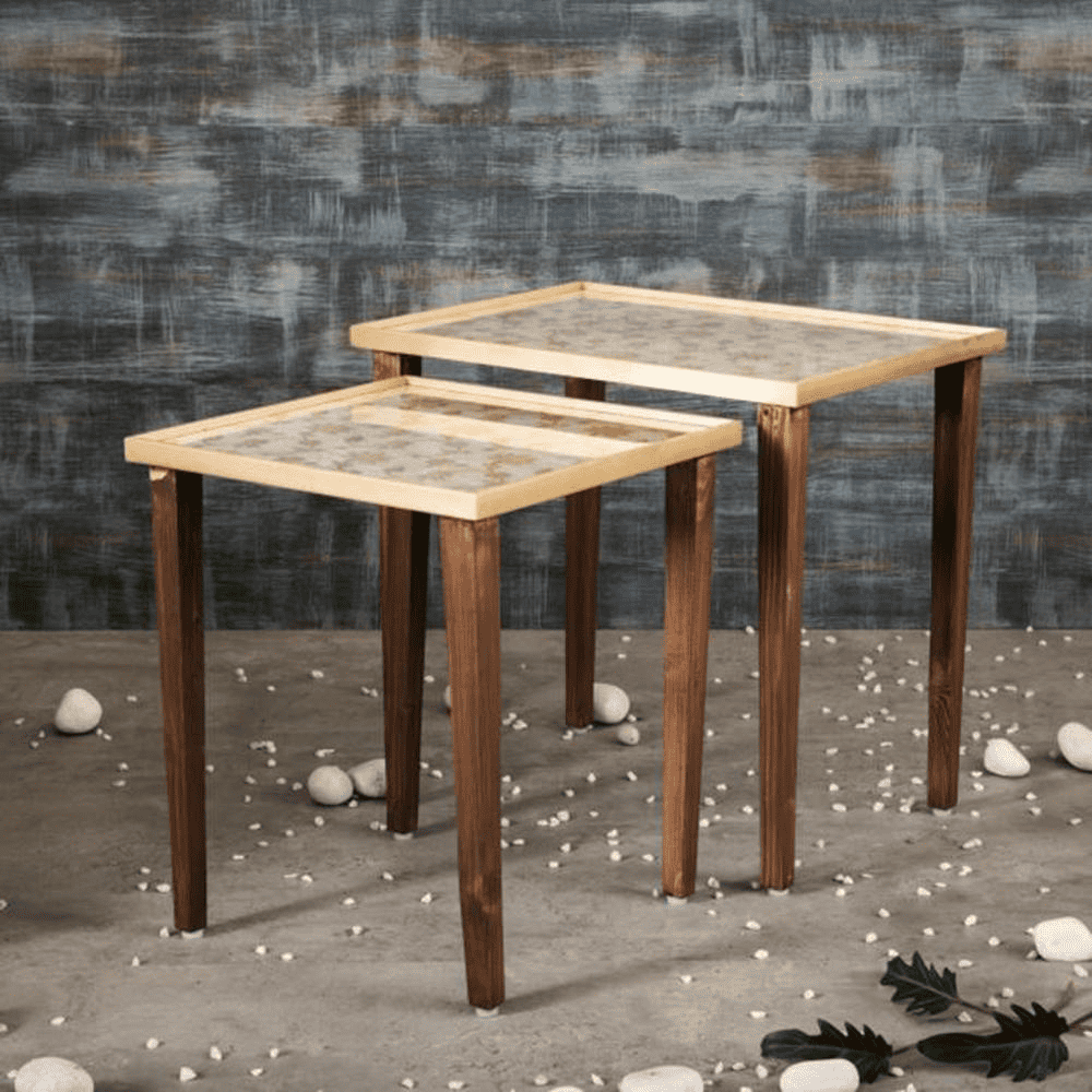 Majestic White Solid Wood Nested End Table - Set of 2