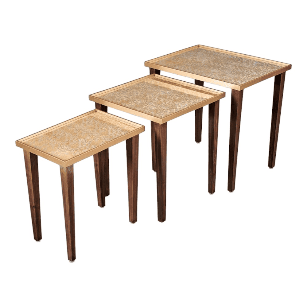 Majestic Cream Solid Wood Nested End Table - Set of 3