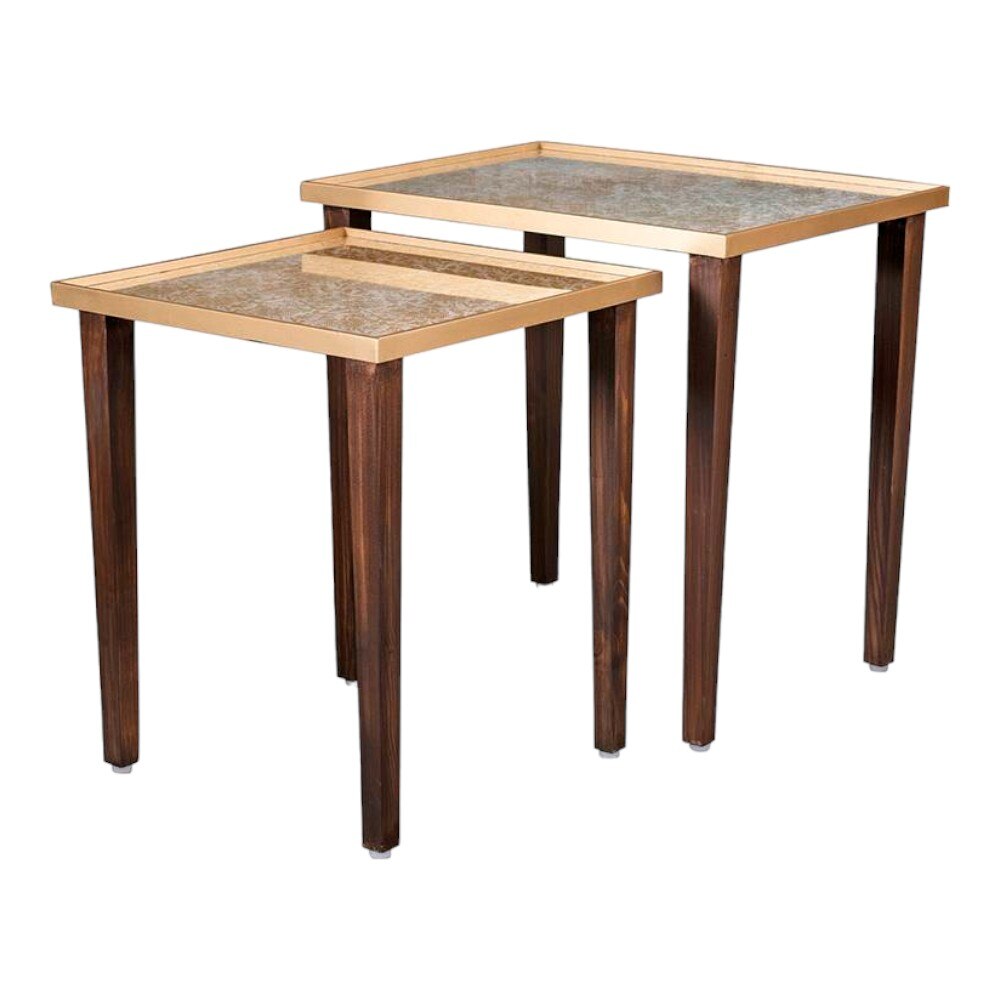 Majestic Cream Solid Wood Nested End Table - Set of 2