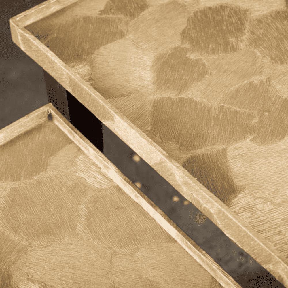 Paisley Solid Wood Nested End Table in Paper Finish - Set of 2