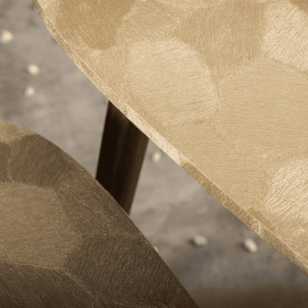 Allure Solid Wood Round Nested End Table in Paper Finish - Set of 2