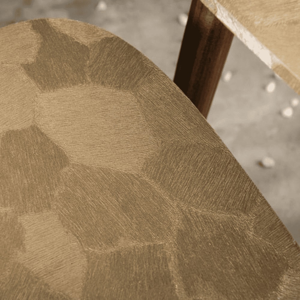 Allure Solid Wood Round Nested End Table in Paper Finish - Set of 2