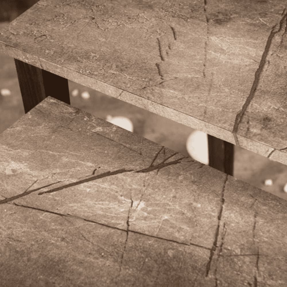 Slate Solid Wood Nested End Table in Laminate Finish - Set of 2