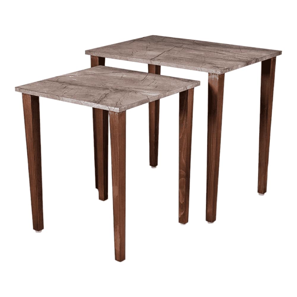 Slate Solid Wood Nested End Table in Laminate Finish - Set of 2