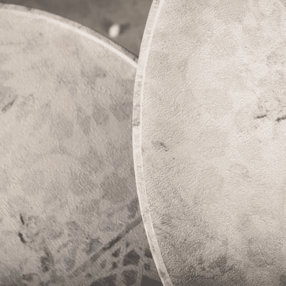 Bhav Solid Wood Round Nested End Table in Paper Finish - Set of 2