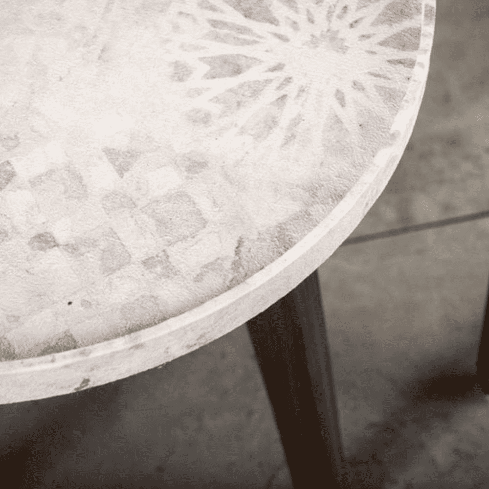 Bhav Solid Wood Round Nested End Table in Paper Finish - Set of 2