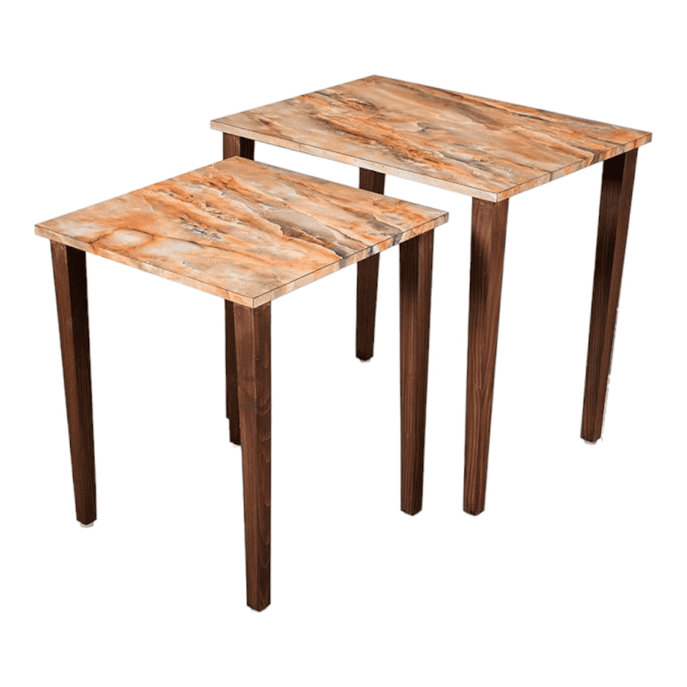 Mountain Solid Wood Nested End Table in Laminate Finish - Set of 2