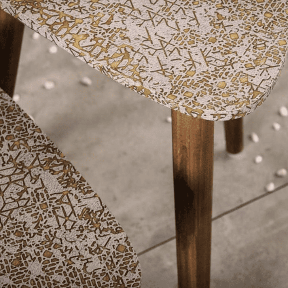Honeycomb Solid Wood Nested End Table in Paper Finish - Set of 2