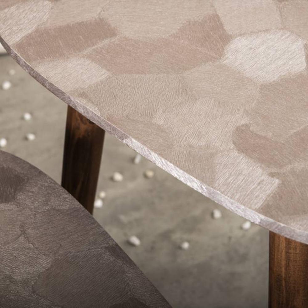 Sinclair Solid Wood Triangle Nested End Table in Paper Finish - Set of 2