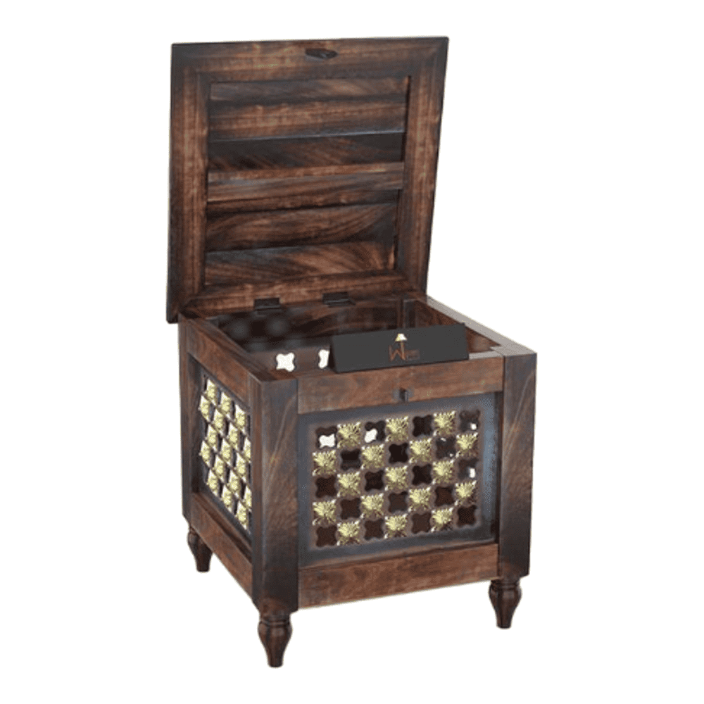 Beautiful Antique Wooden Stool with Storage for Living and Bedroom