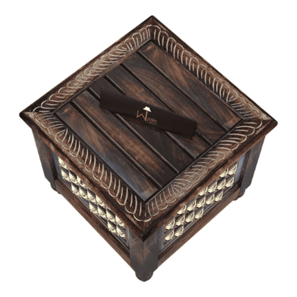 Beautiful Antique Wooden Stool with Storage for Living and Bedroom