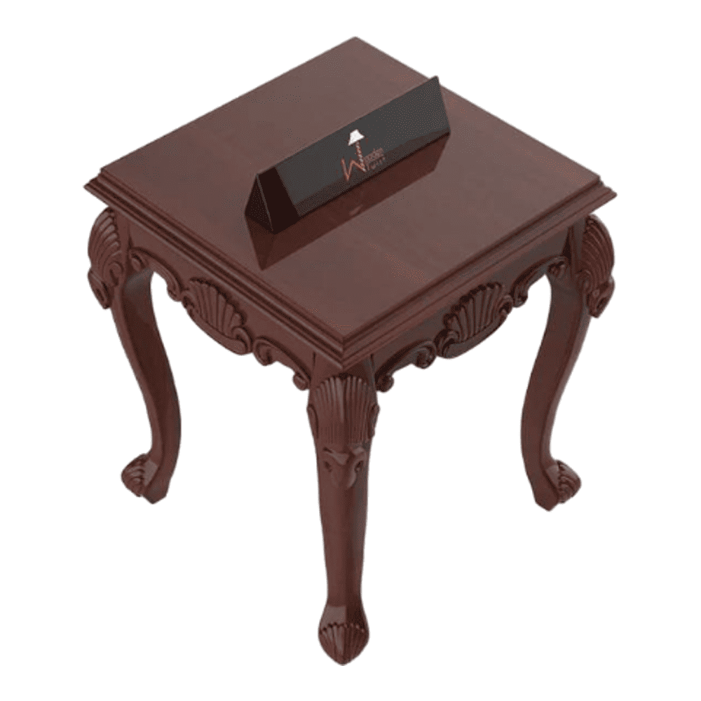 Gracious Hand Carved Teak Wood End Table for Home DÃ©cor
