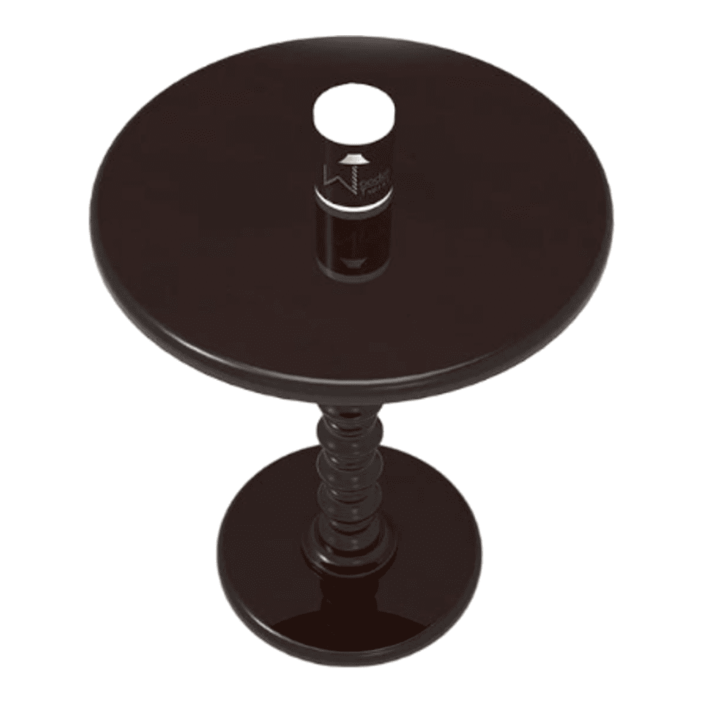 Round Wooden Spindle Side Table for Living Room with Pedestal End Table (Walnut Finish)