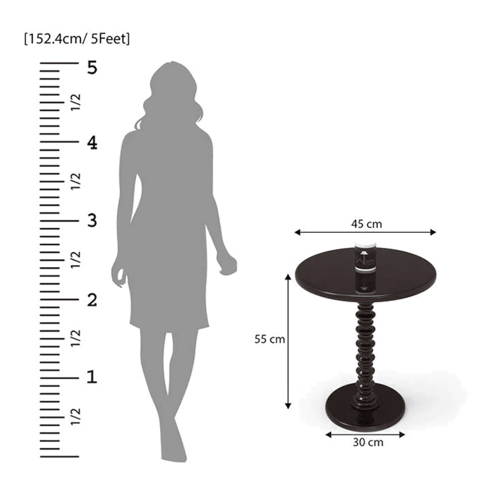 Round Wooden Spindle Side Table for Living Room with Pedestal End Table (Walnut Finish)