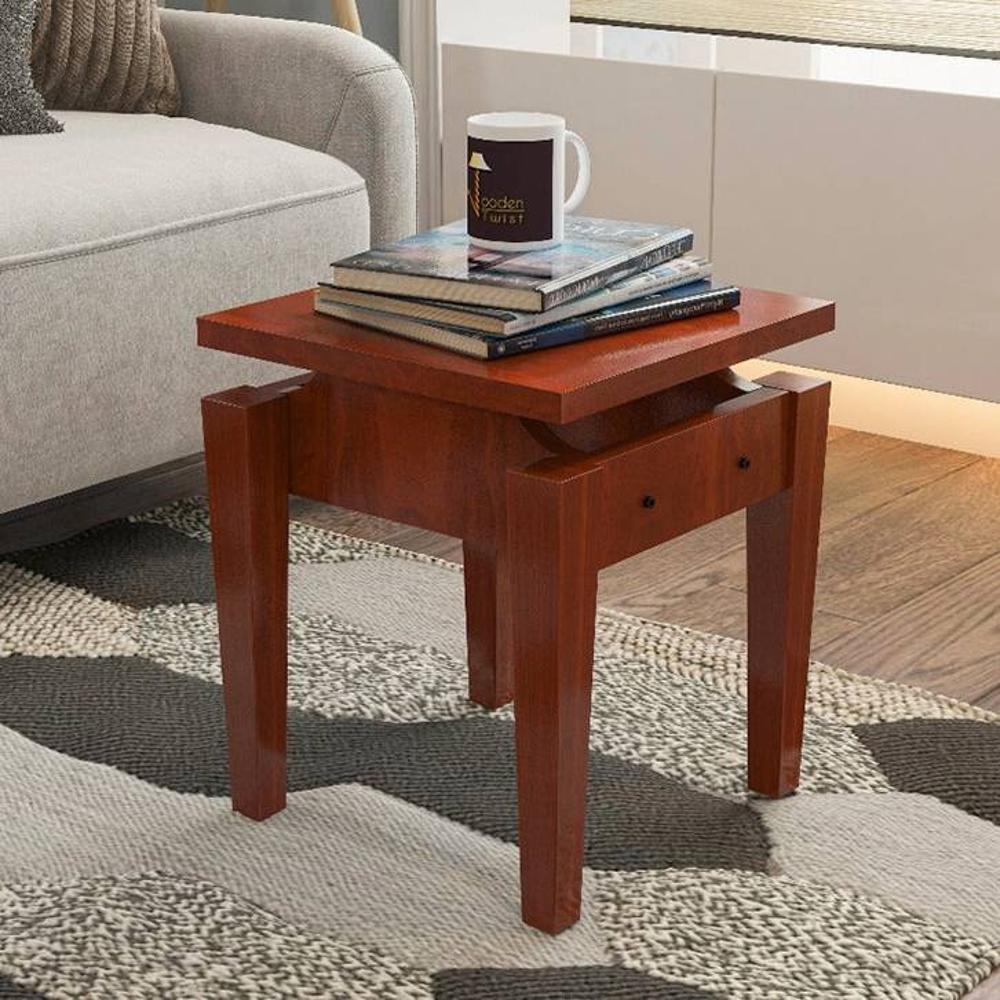 Handmade Unique Design Wooden Sofa Table (Honey Finish)