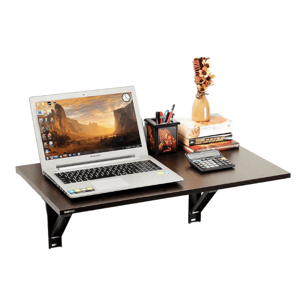 Hemming Wall Mounted Engineered Wood Study Table in Wenge Finish