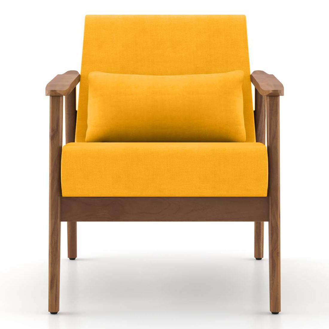 Brooks Lounge Chair in Mustard Yellow Colour