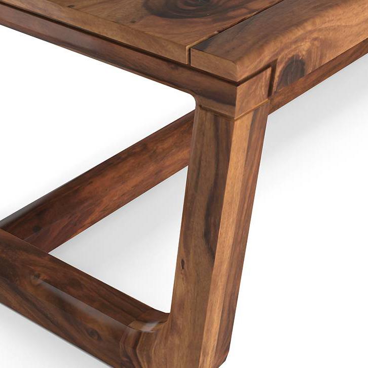 Botwin Rectangular Solid Wood Coffee Table In Teak Finish