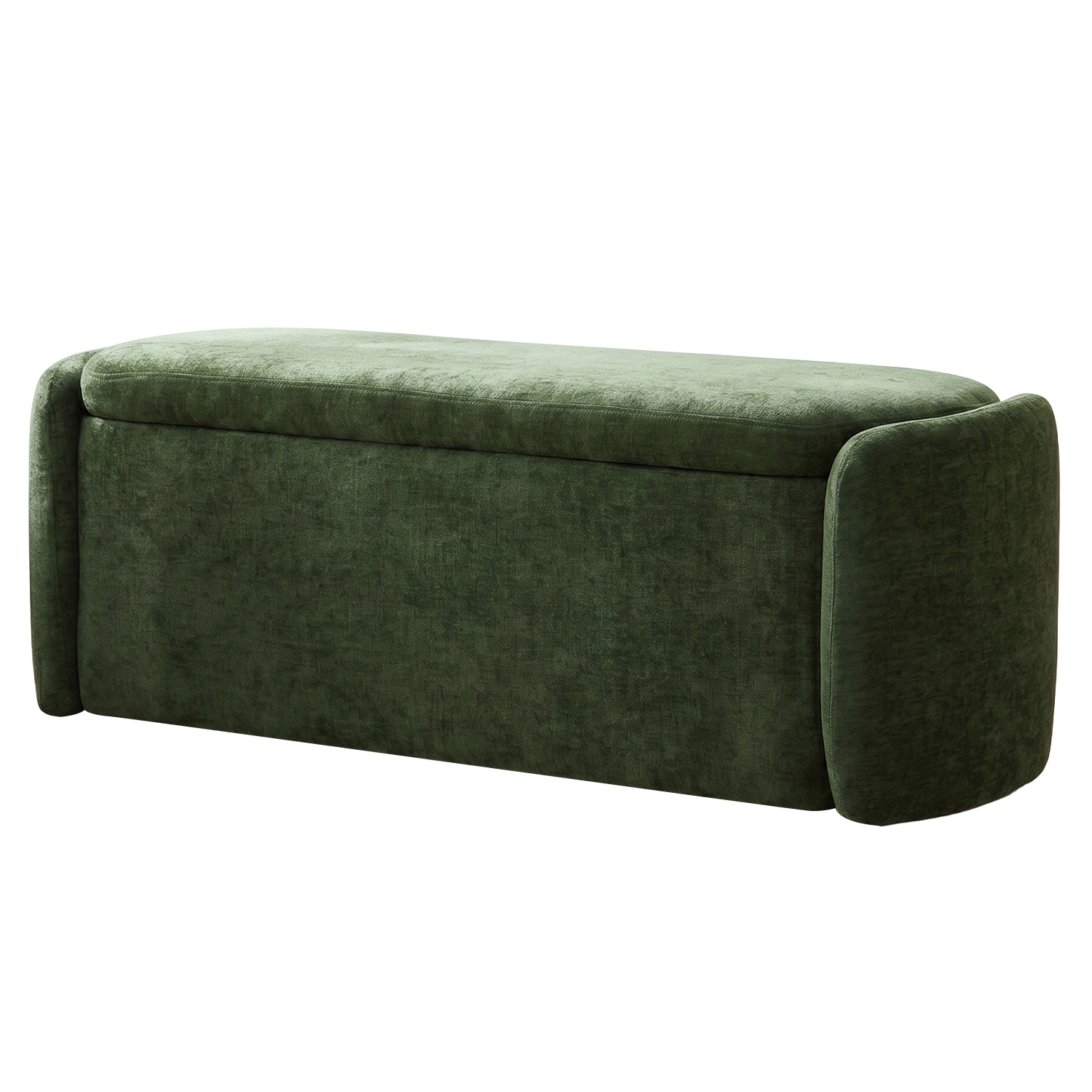 home lifestylez Risibol Velvet 2 Seater Ottoman Bench with Storage in Olive Green Color-picture-26