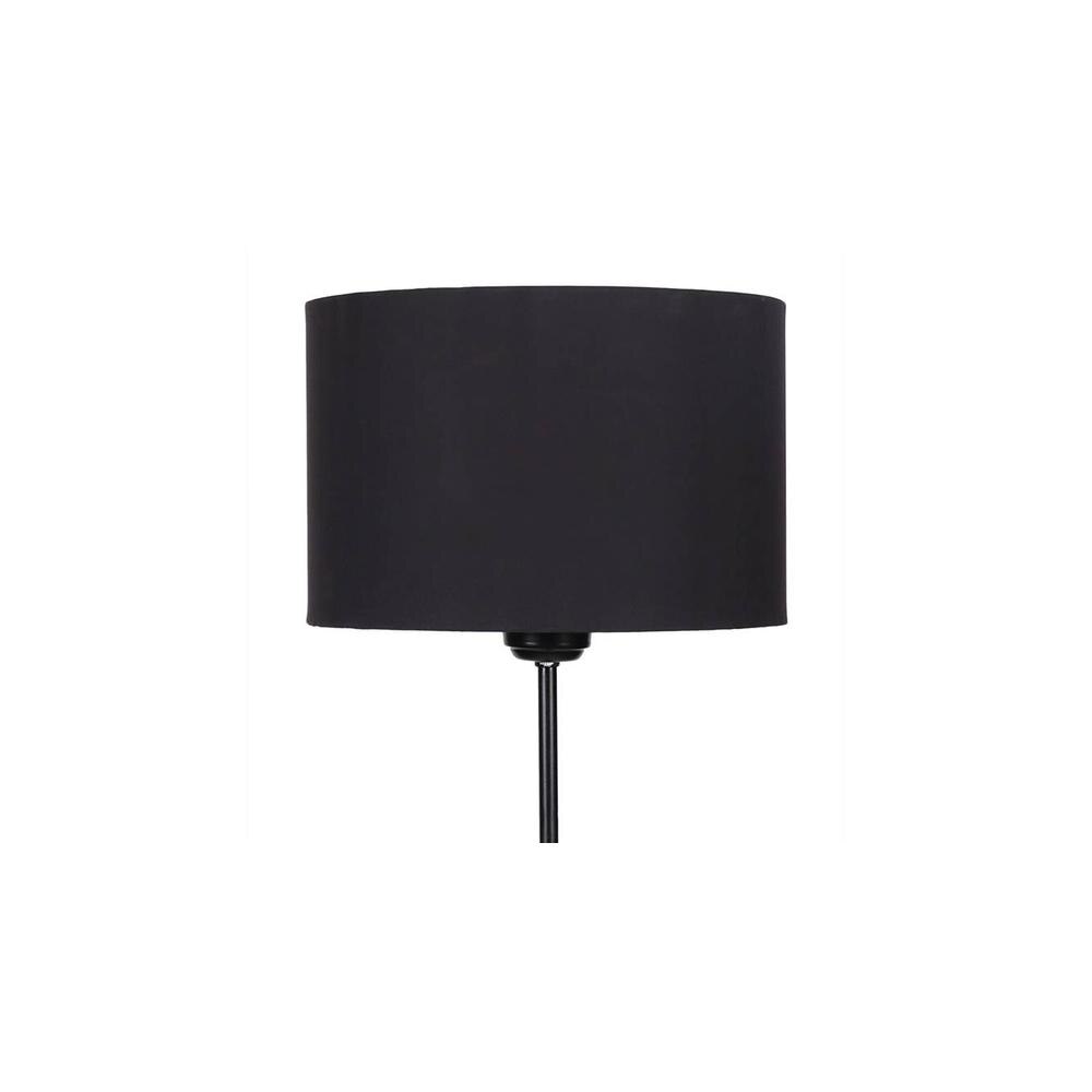 Saul Black Cotton Shade Floor Lamp