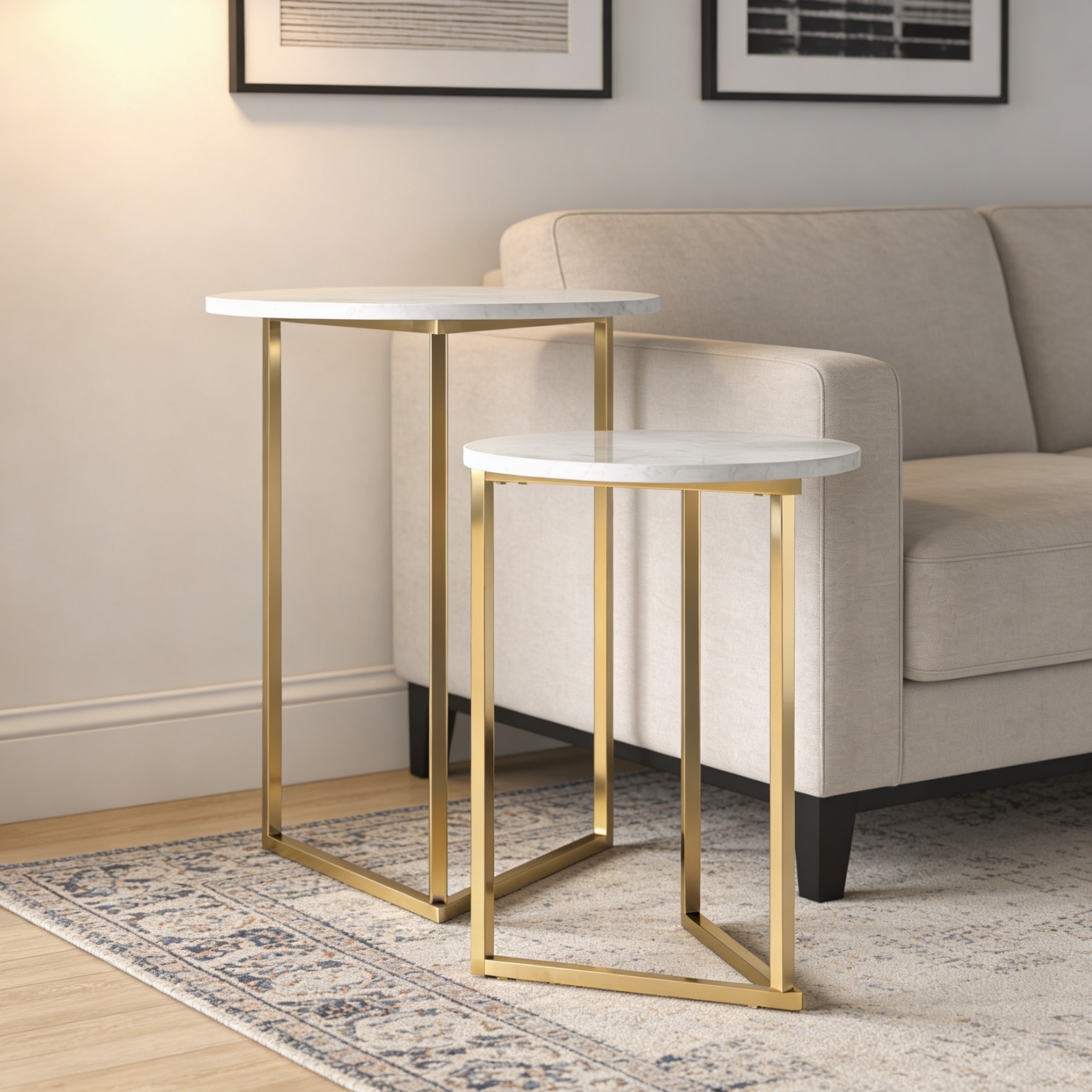 Triangle End Table Set Of Two - Handicrafts Town