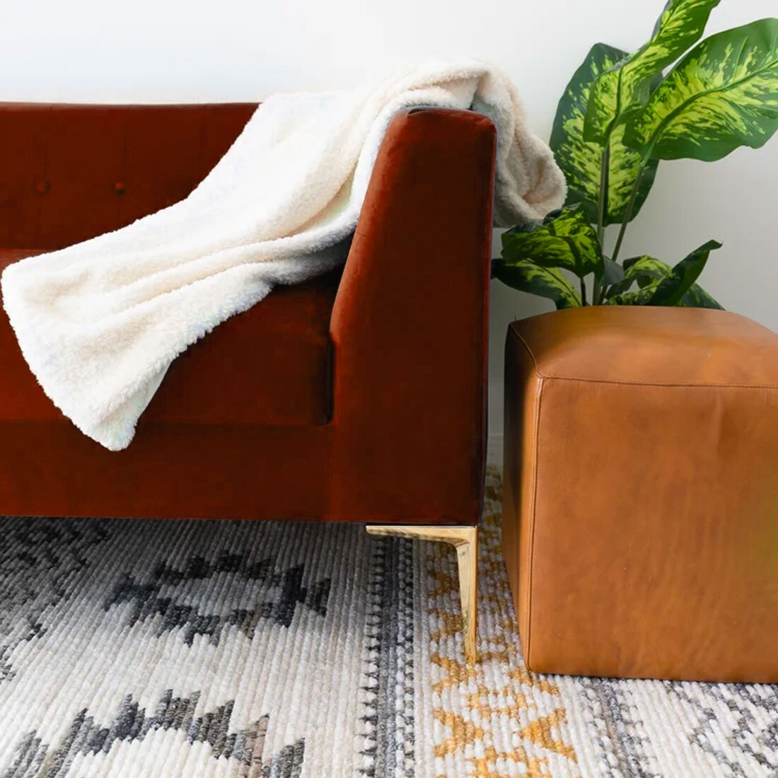 Alpha Fabric Sofa - Red