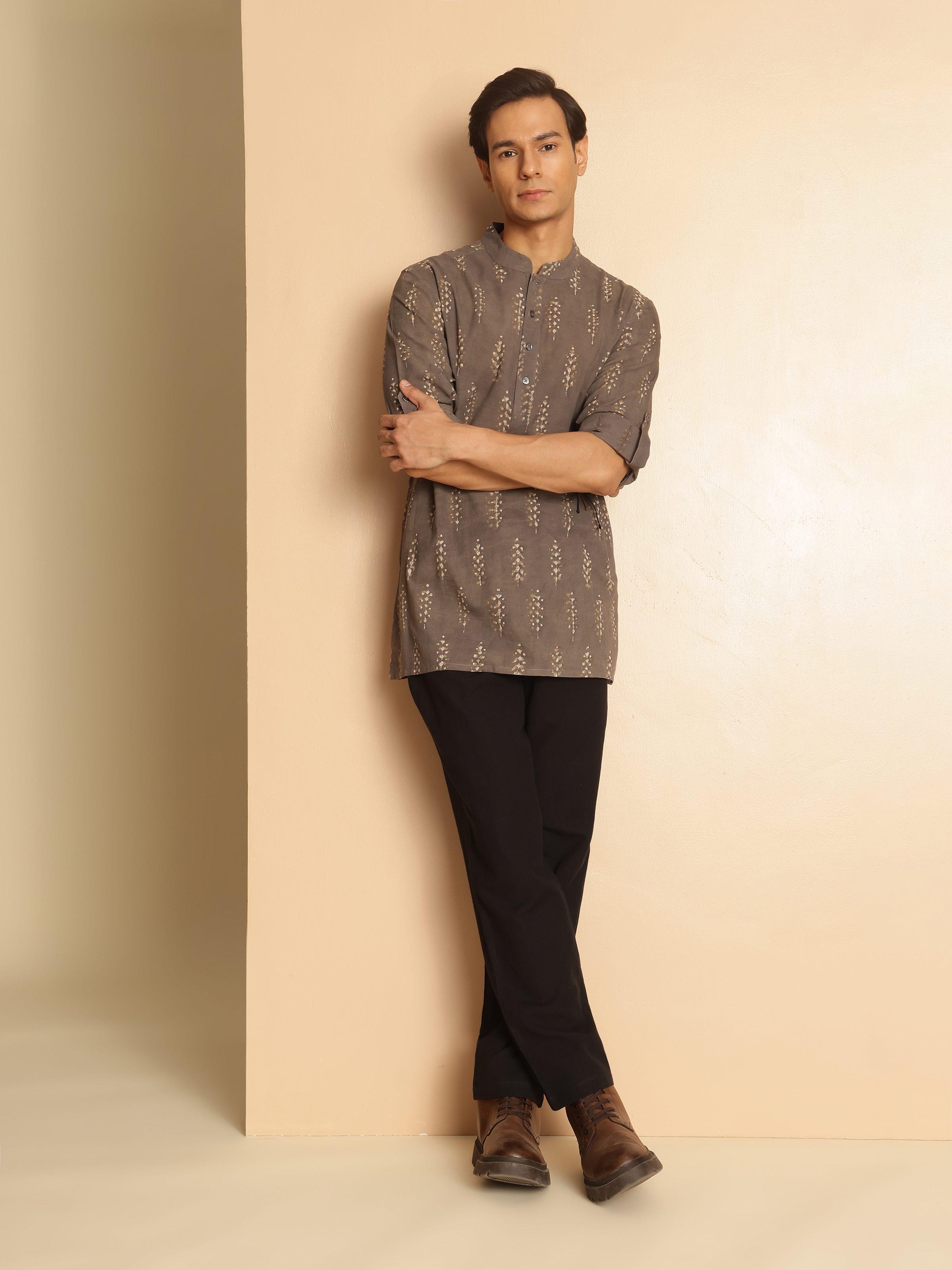 Black Cotton Elasticated Pyjamas