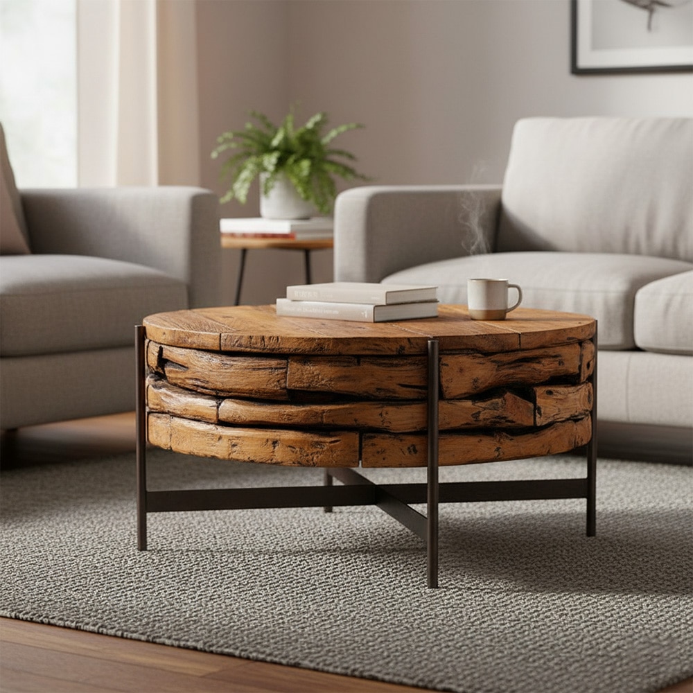 living shape Modcup Indonesian Teak Coffee Table In Teak Finish-picture-40