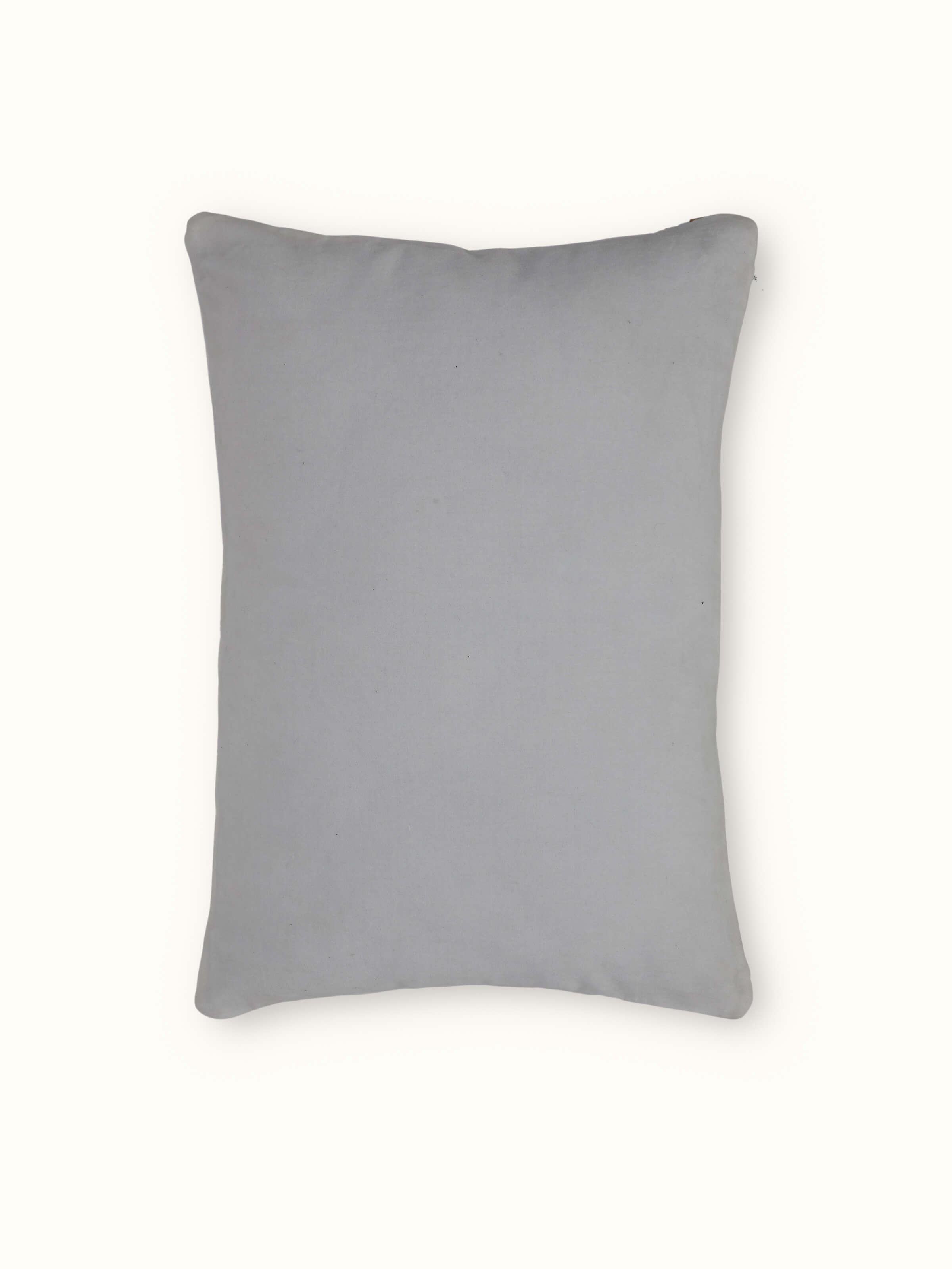 Shivranjini Beige Solid Textured Cotton Razai Embroidery Lumbar Cushion Cover