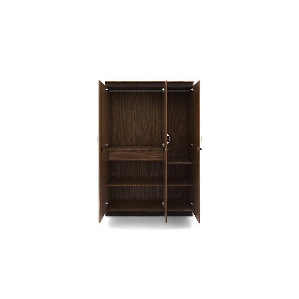 Coral 3 Door Wardrobe In Choco Walnut Color