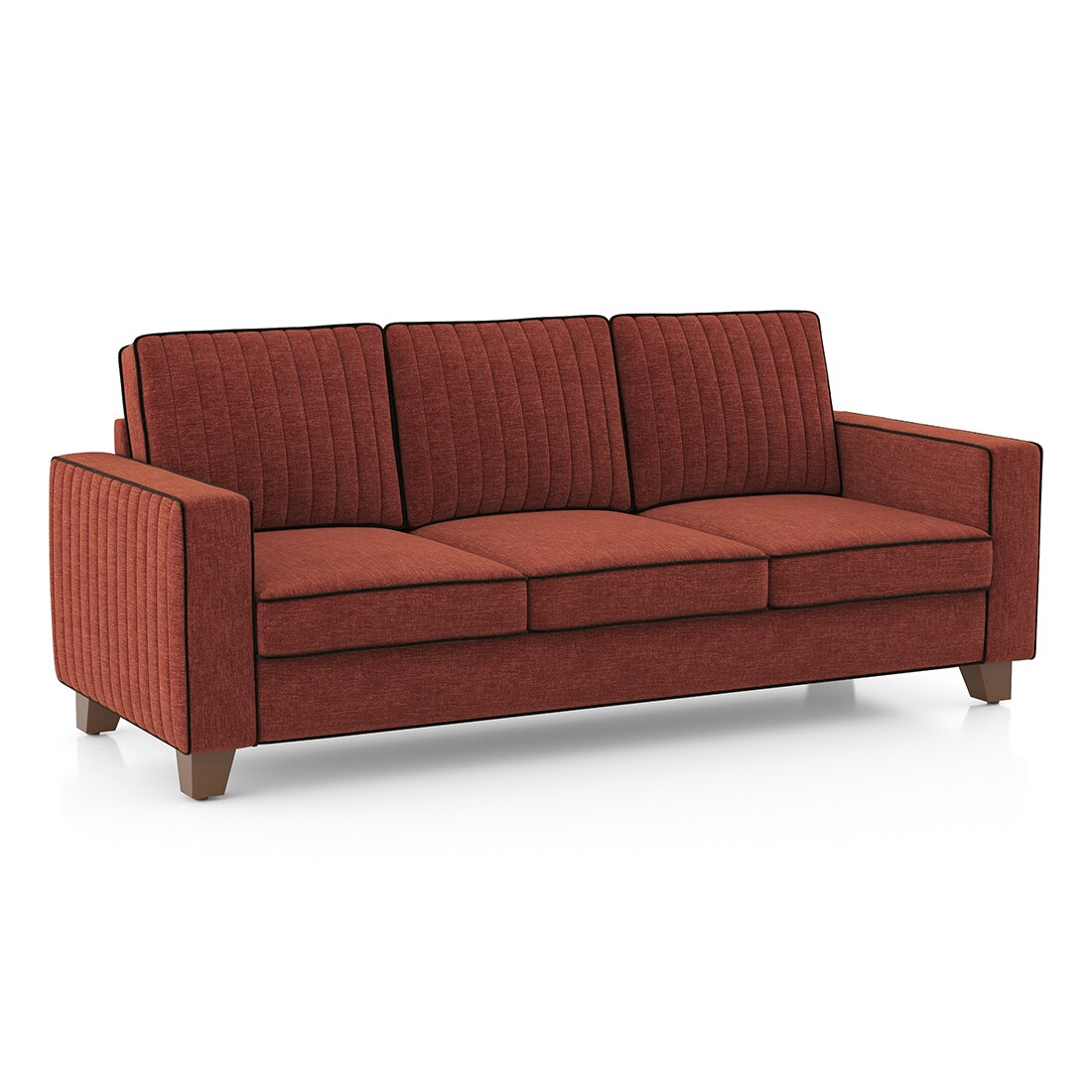 Apollo Neo Sofa (Colour : Dark Coral, Seating Capacity : 3 Seater, Cushion Type : Soft, Back Height : Regular Back)