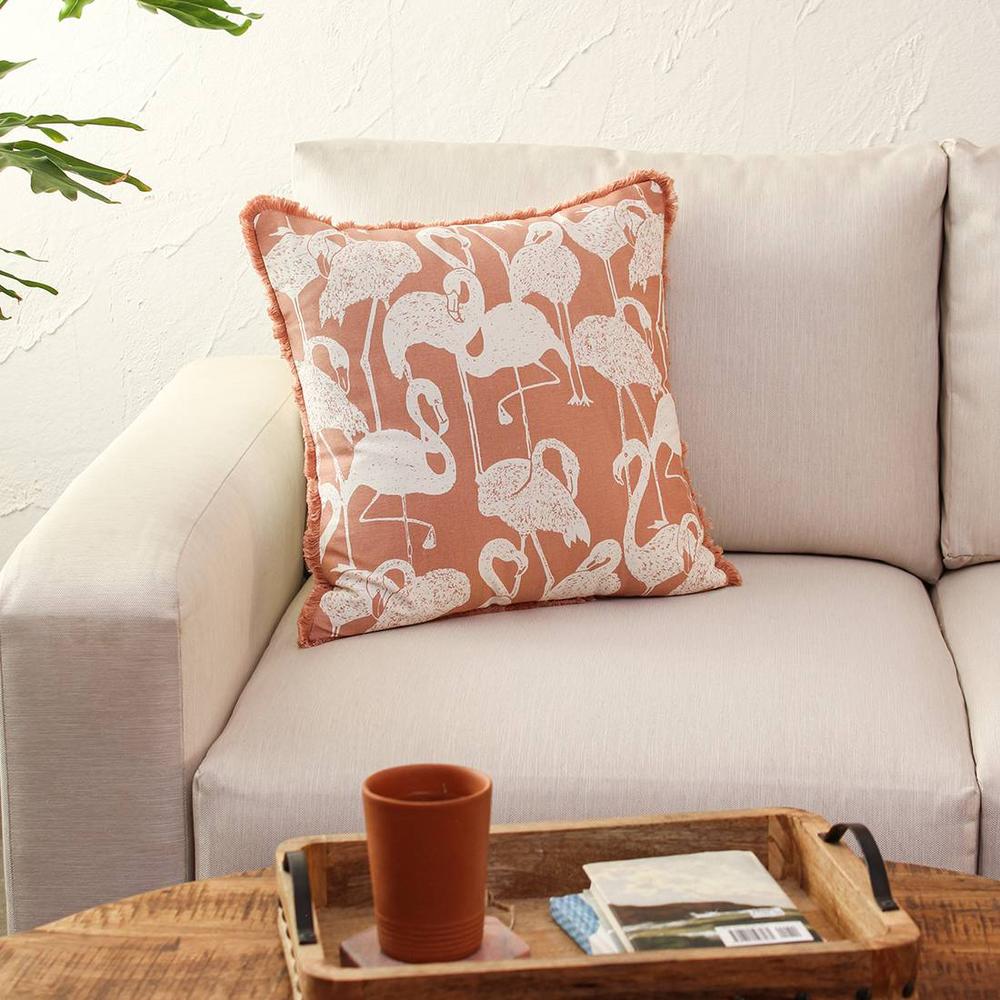 Jacana Pink Cotton Cushion Cover