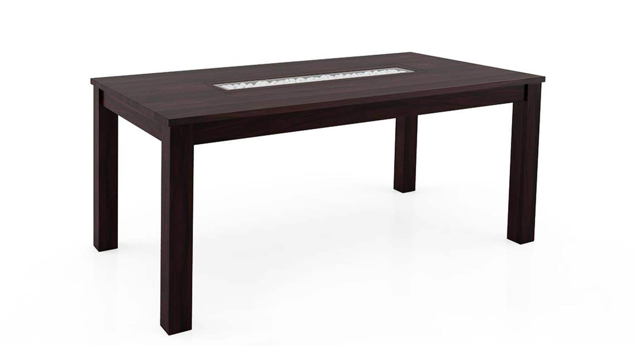 Brighton-Fabio 6 Seater Dining Table With Set Of 6 Chairs Colour-Matty Olive Finish-Mahogany