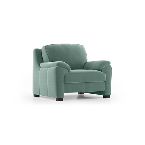 Farina Luxe 1 Seater Fabric Sofa in Dusty Turquoise Velvet Colour