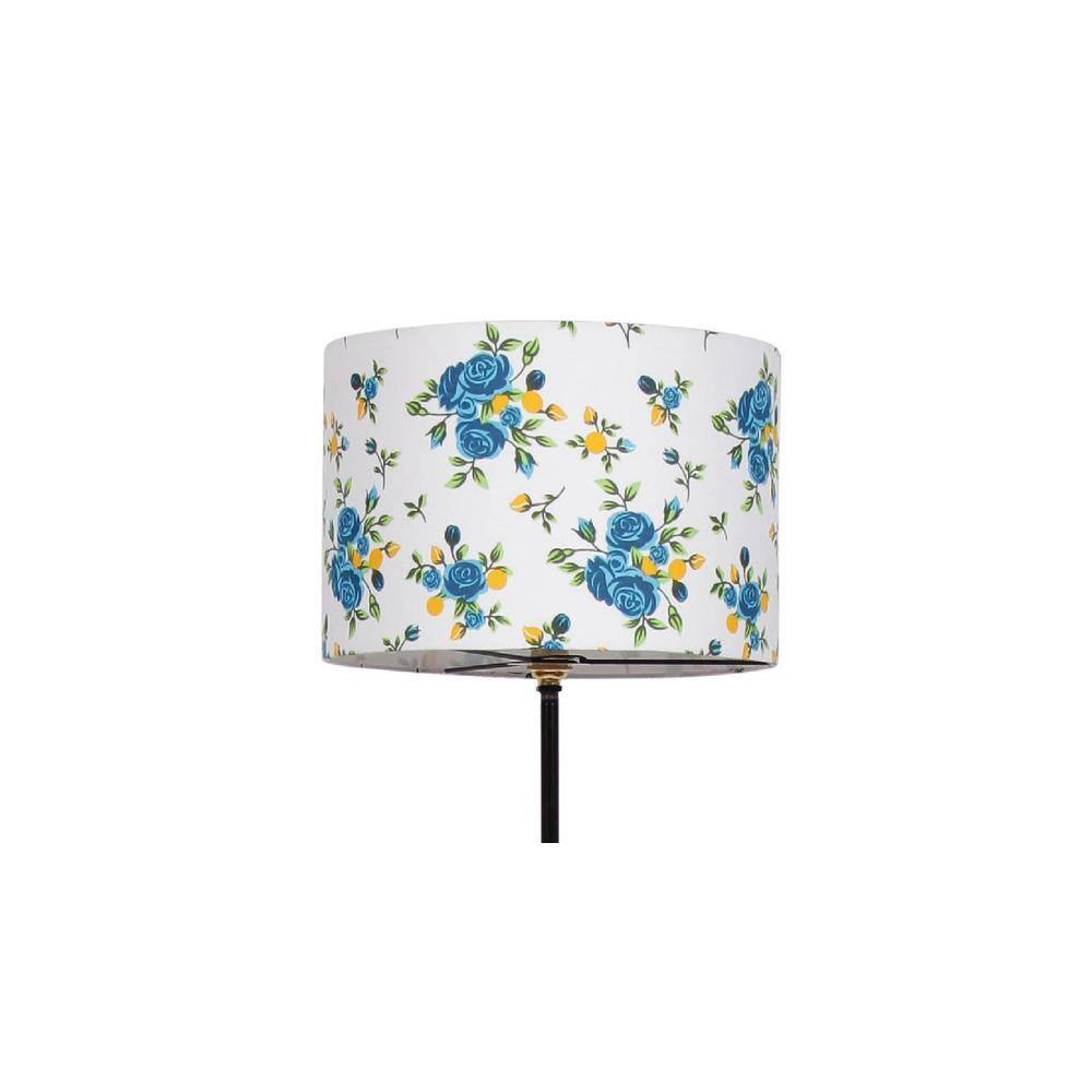 Poppy Multicolour Fabric Floor Lamp with Black Iron Base