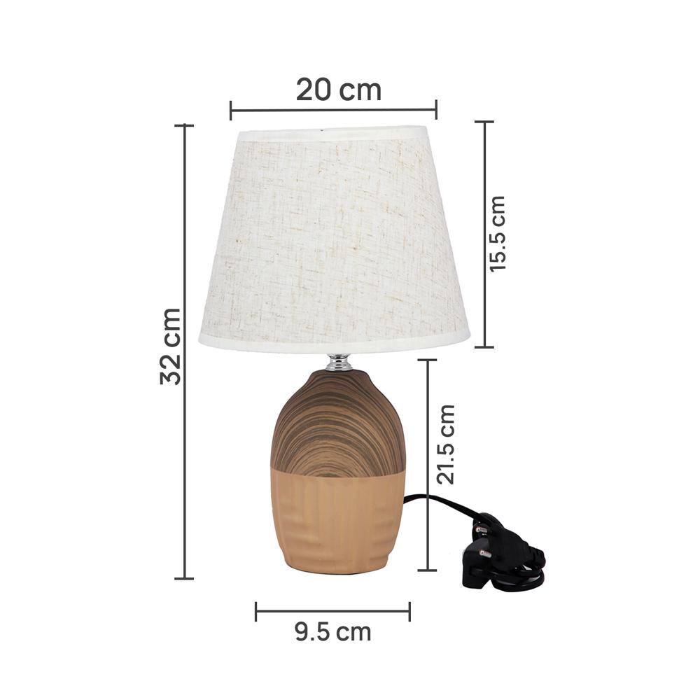 Ceramic Table Lamp Brown Timeless Elegant Design