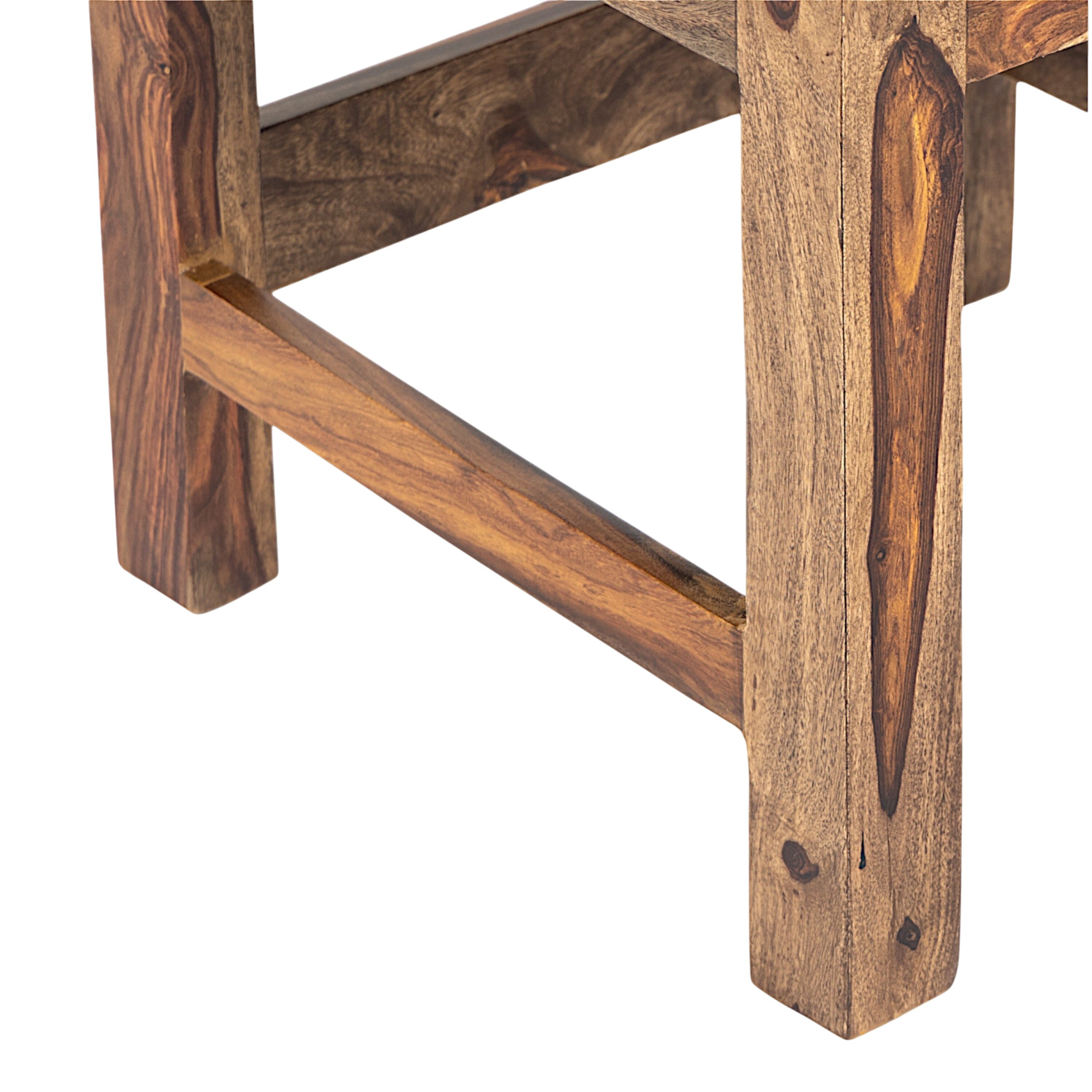 Columbus wood Set of 2 Dining Chairs in Anchor Grey Fabric Cushioning with TEAK FINISH