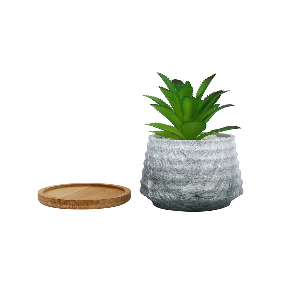 White 1 Pieces Succulent Artificial Plant With Pot