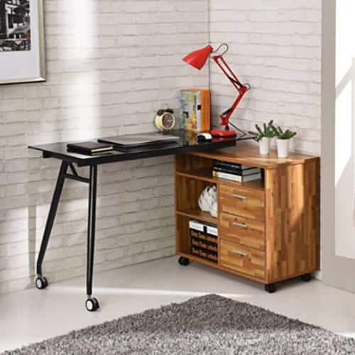 Niccol Engineered Wood Study Table in Golden Oak Finish