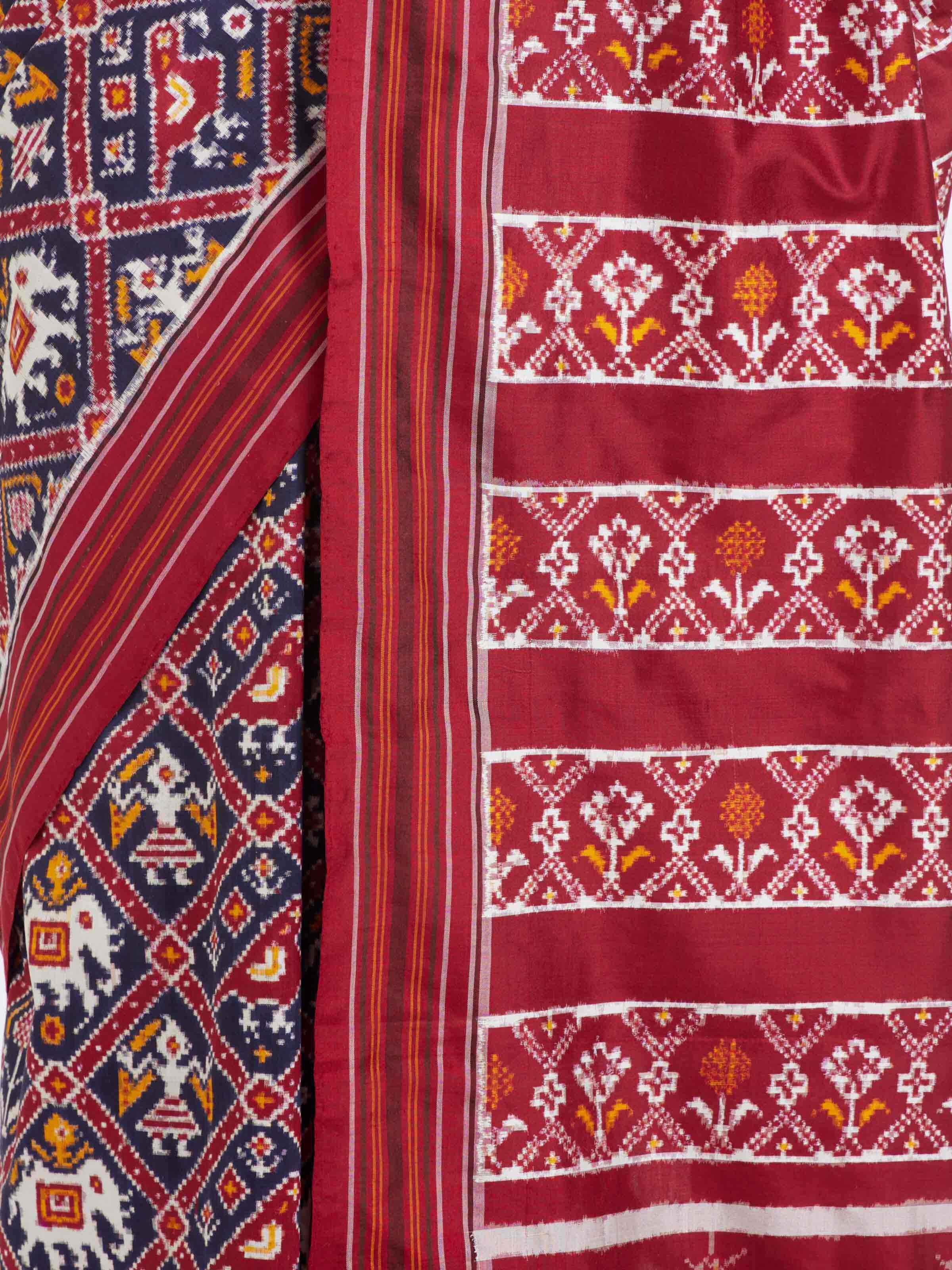 Blue Pochampally Double Ikat Silk Saree