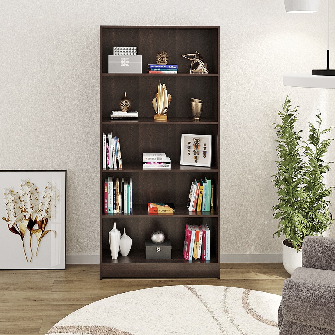 Alex Engineered Wood  Bookshelf in Wenge Finish
