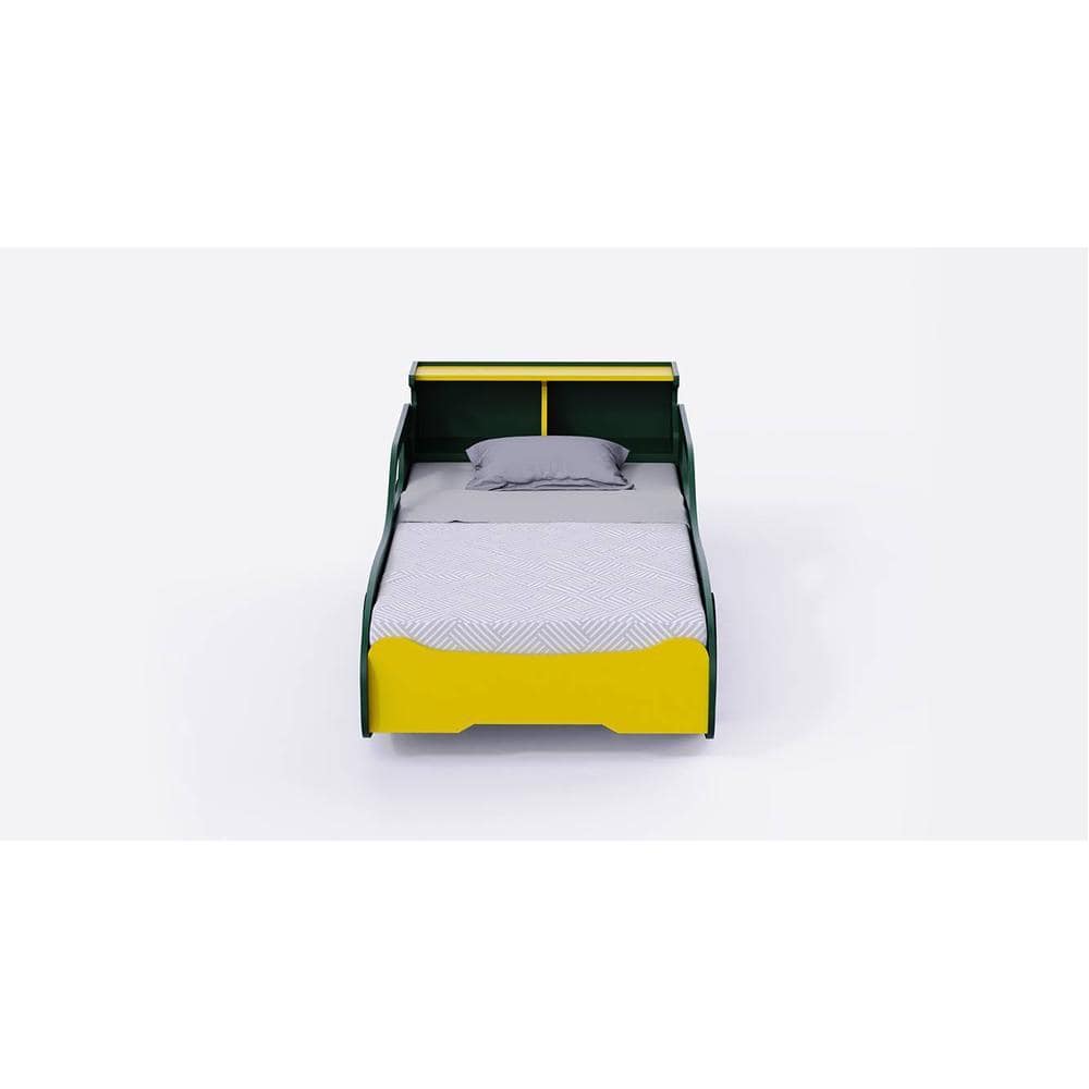 Fire Engineered Wood Open Storage Bed in Green Colour