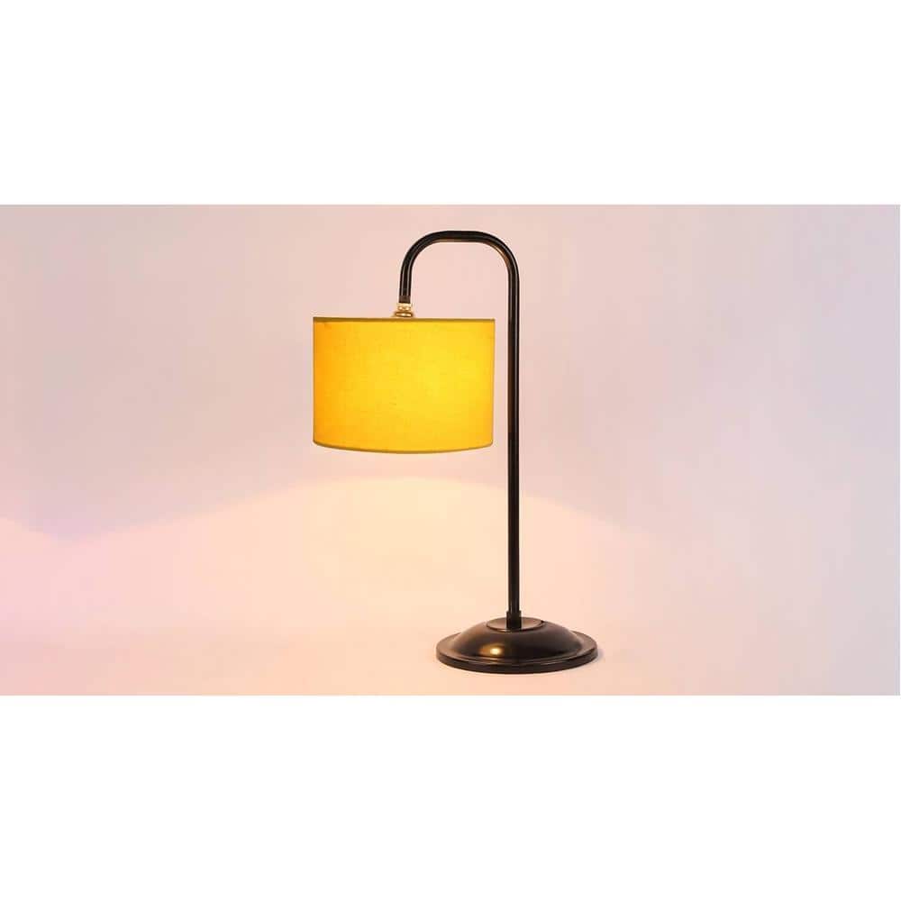 Leila Yellow cotton Shade Iron Table Lamp