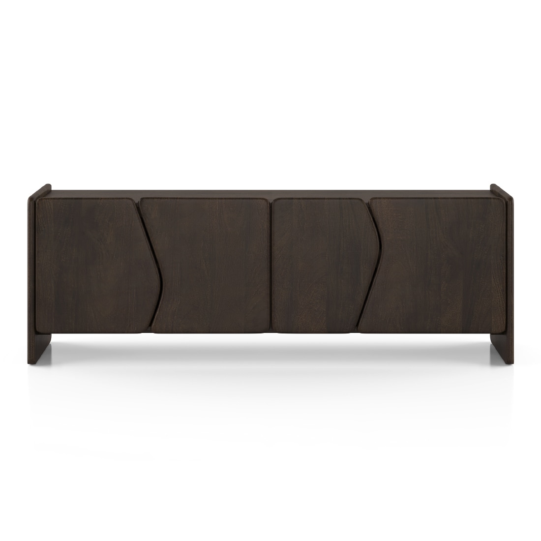 Koro Soild Wood TV Cabinet In Dark Chestnut Finish