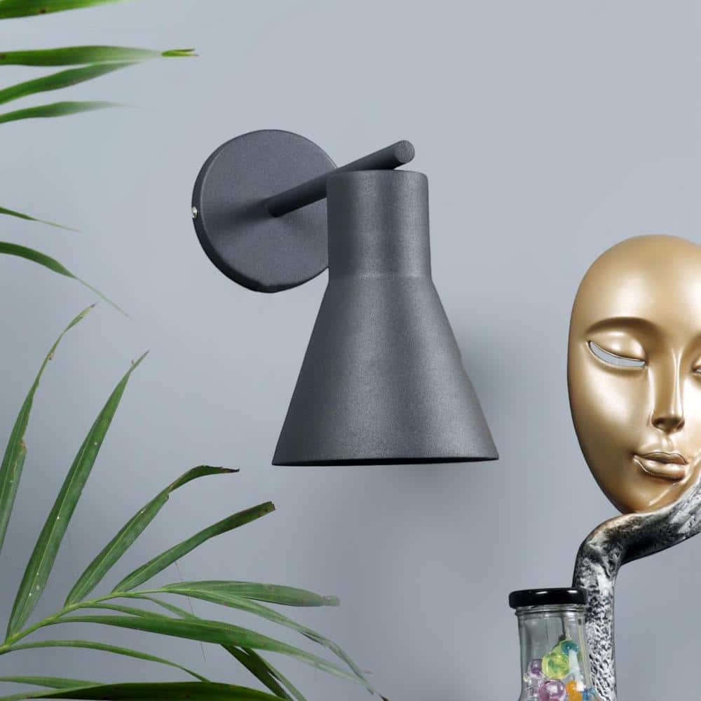 Art Deco Grey Metal Wall Light